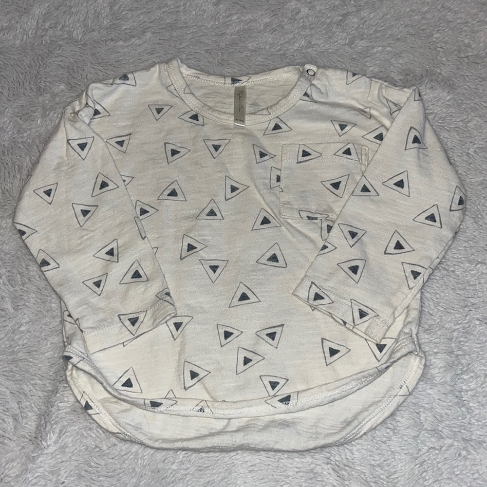 Rylee + crew printed cream color long sleeve top 6-12 months